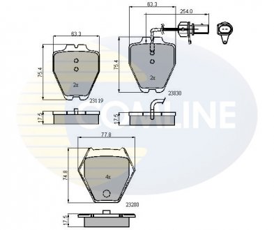 Тормозные колодки, дисковый тормоз.) COMLINE CBP11771