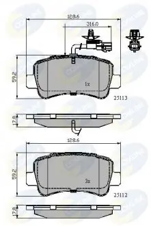 Гальмівні колодки (набір) COMLINE CBP12105