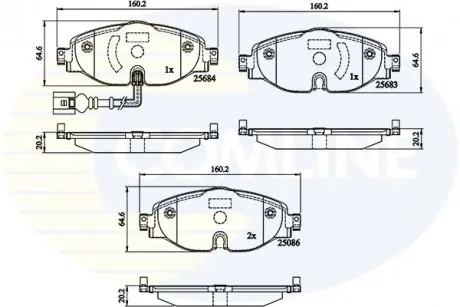 Гальмівні колодки (набір) COMLINE CBP12158