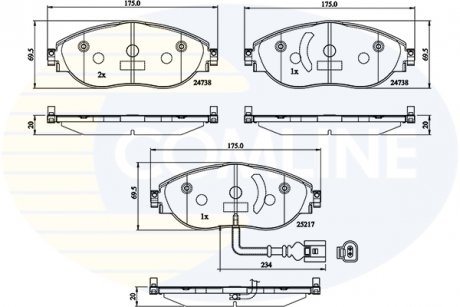 Гальмівні колодки (набір) COMLINE CBP12201 (фото 1)