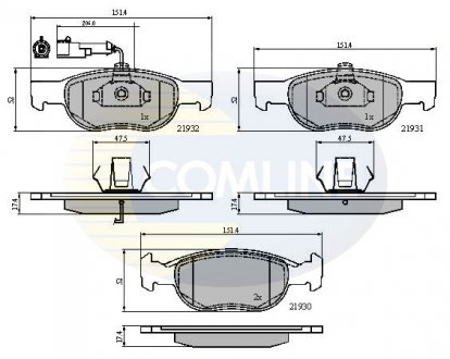 Тормозные колодки, дисковый тормоз.) COMLINE CBP1479 (фото 1)