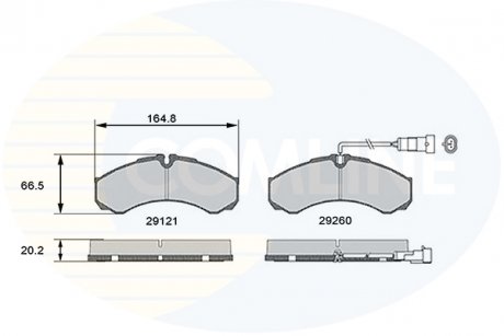 Гальмівні колодки, дискове гальмо (набір) COMLINE CBP16031