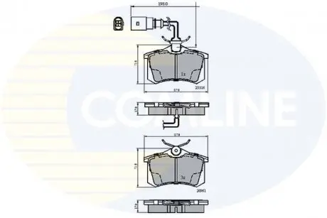 Гальмівні колодки, дискове гальмо (набір) COMLINE CBP1797