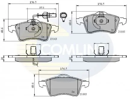 Тормозные колодки, дисковый тормоз.) COMLINE CBP1852