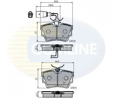 Гальмівні колодки, дискове гальмо (набір) COMLINE CBP1874