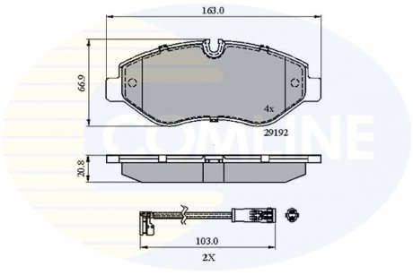 Гальмівні колодки, дискове гальмо (набір) COMLINE CBP21555