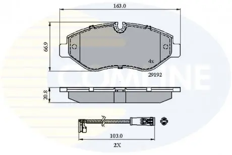Гальмівні колодки, дискове гальмо (набір) COMLINE CBP21555