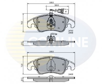 Тормозные колодки, дисковый тормоз.) COMLINE CBP21789