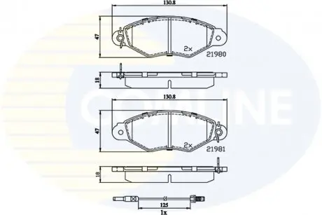 Гальмівні колодки, дискове гальмо (набір) COMLINE CBP2485