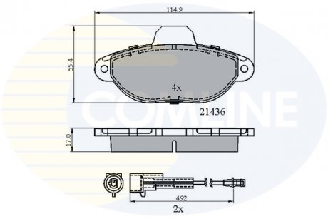 Гальмівні колодки, дискове гальмо (набір) COMLINE CBP2509