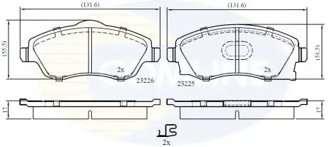 Тормозные колодки, дисковый тормоз.) COMLINE CBP31112