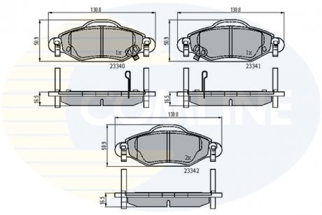 Гальмівні колодки, дискове гальмо (набір) COMLINE CBP31152