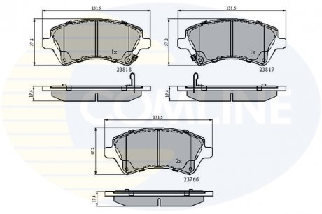 Гальмівні колодки, дискове гальмо (набір) COMLINE CBP31154