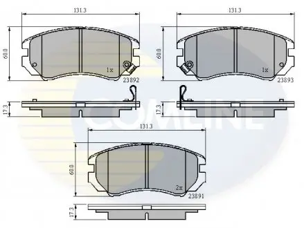 Гальмівні колодки, дискове гальмо (набір) COMLINE CBP31196