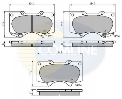 Гальмівні колодки, дискове гальмо (набір) COMLINE CBP31201 (фото 1)