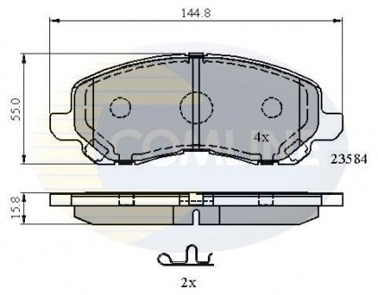 Гальмівні колодки, дискове гальмо (набір) COMLINE CBP31256