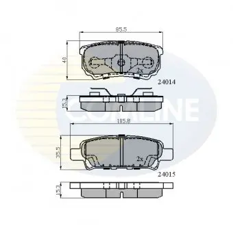 Гальмівні колодки, дискове гальмо (набір) COMLINE CBP31290