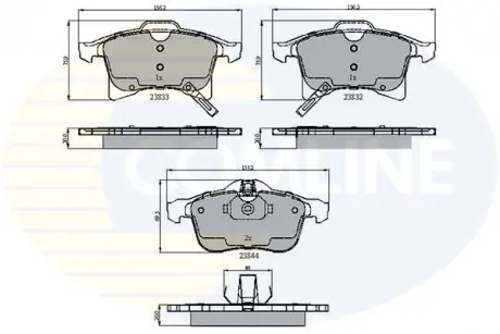 Гальмівні колодки, дискове гальмо (набір) COMLINE CBP31307