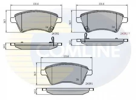 Фото тормозные колодки, дисковый тормоз.) COMLINE CBP31513 Тормозные колодки, дисковый тормоз.) COMLINE CBP31513