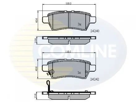 Гальмівні колодки, дискове гальмо (набір) COMLINE CBP31518