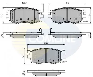 Гальмівні колодки, дискове гальмо (набір) COMLINE CBP31519