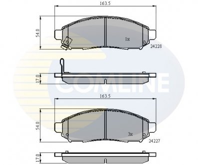 Гальмівні колодки, дискове гальмо (набір) COMLINE CBP31520