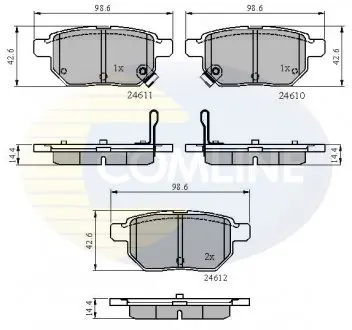 Гальмівні колодки, дискове гальмо (набір) COMLINE CBP31579