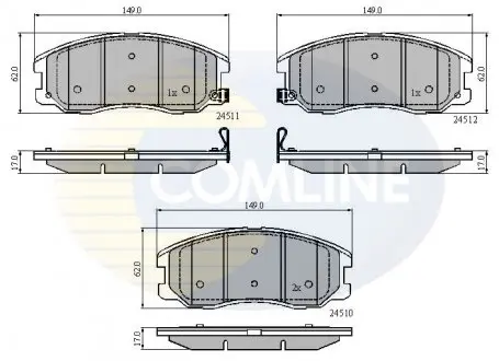 Тормозные колодки, дисковый тормоз.) COMLINE CBP31582