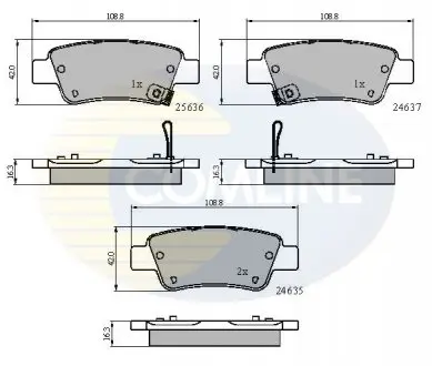Фото тормозные колодки, дисковый тормоз.) COMLINE CBP31674 Тормозные колодки, дисковый тормоз.) COMLINE CBP31674