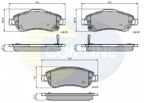 Гальмівні колодки, дискове гальмо (набір) COMLINE CBP31705