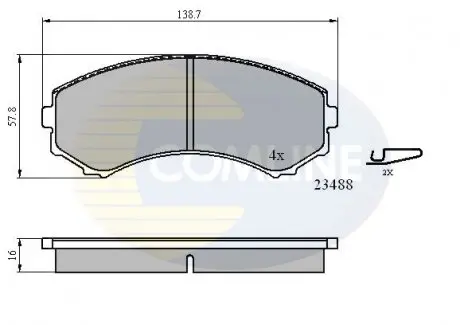Гальмівні колодки, дискове гальмо (набір) COMLINE CBP3172