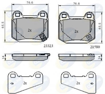 Гальмівні колодки, дискове гальмо (набір) COMLINE CBP31755