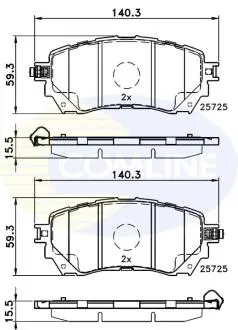 Гальмівні колодки (набір) COMLINE CBP32237