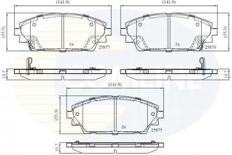 Гальмівні колодки (набір) COMLINE CBP32242