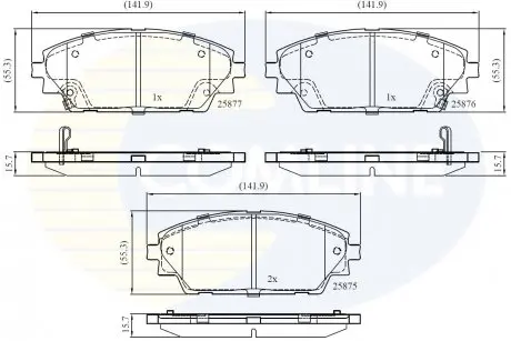 Гальмівні колодки (набір) COMLINE CBP32242