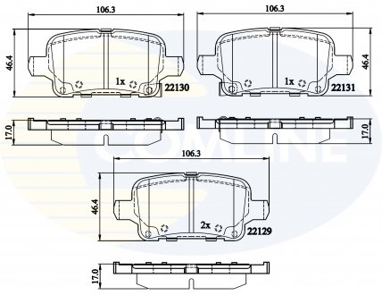 Гальмівні колодки (набір) COMLINE CBP32307 (фото 1)