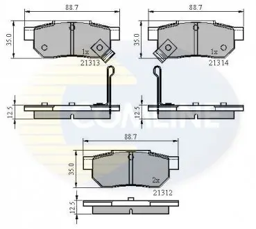 Гальмівні колодки, дискове гальмо (набір) COMLINE CBP3242