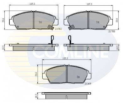 Гальмівні колодки, дискове гальмо (набір) COMLINE CBP3446