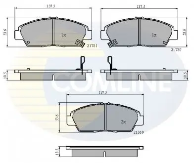 Гальмівні колодки, дискове гальмо (набір) COMLINE CBP3446