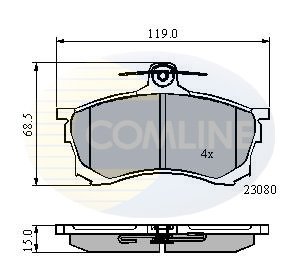 Гальмівні колодки, дискове гальмо (набір) COMLINE CBP3452