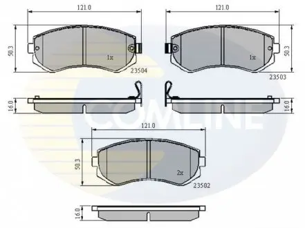 Гальмівні колодки, дискове гальмо (набір) COMLINE CBP3484