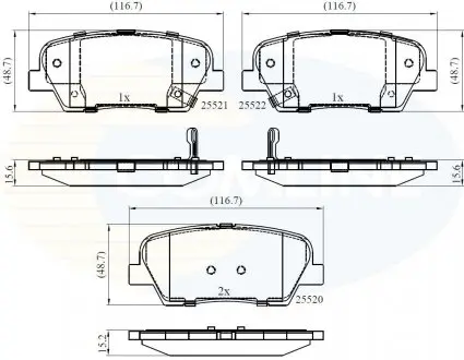 Фото тормозные колодки, дисковый тормоз.) COMLINE CBP36009 Тормозные колодки, дисковый тормоз.) COMLINE CBP36009