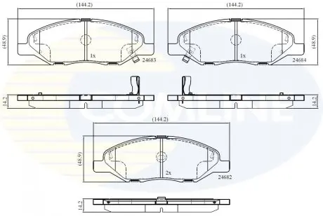 Гальмівні колодки, дискове гальмо (набір) COMLINE CBP36044