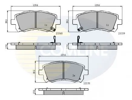 Фото тормозные колодки, дисковый тормоз.) COMLINE CBP3722 Тормозные колодки, дисковый тормоз.) COMLINE CBP3722