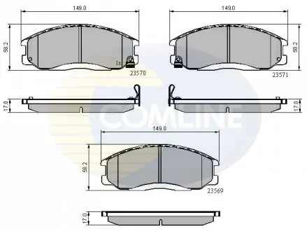 Гальмівні колодки, дискове гальмо (набір) COMLINE CBP3938