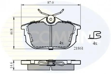 Фото тормозные колодки, дисковый тормоз.) COMLINE CBP3945 Тормозные колодки, дисковый тормоз.) COMLINE CBP3945