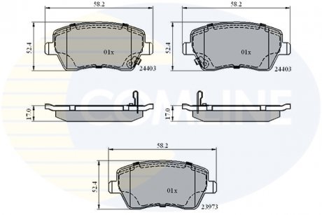 Гальмівні колодки, дискове гальмо (набір) COMLINE CBP3984