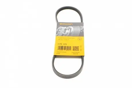Ремень генератора Hyundai Elantra/ Matrix 1.8 01-10/ Nissan Micra 1.0-1.4 02-10/ Note 1.4 06-12 CONTINENTAL Contitech 3PK670