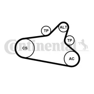Комплект ремня генератора Citroen C3/C4/Peugeot 2008/208 1.4/1.6D 09- CONTINENTAL Contitech 6PK1020 EXTRA K1