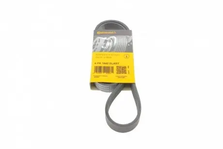 Ремень генератора Ford Focus/Fiesta/Fusion 1.25-1.6 99-12/Mazda 2 1.25-1.6 03-07 CONTINENTAL Contitech 6PK1042 ELAST
